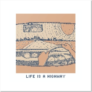 Life Is A Highway - 1bit Pixelart Posters and Art